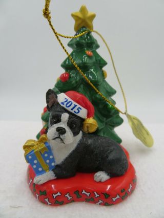 Danbury The 2015 Annual Boston Terrier Ornament " Waiting For Santa "