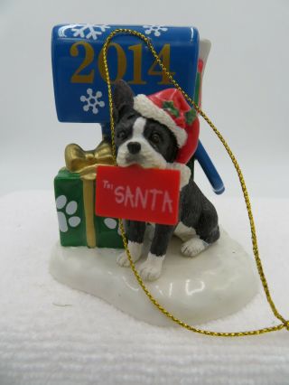 Danbury The 2014 Annual Boston Terrier Ornament " Letter For Santa "