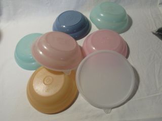 12 Pc Vintage Tupperware Cereal Bowls With Seals Assorted Colors 155