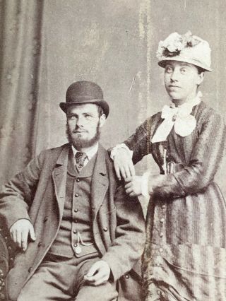 Victorian Carte De Visite CDV: Couple: Von Dix: Picture Back Ships Grimsby 2