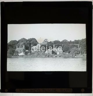 Battle Sussex Powder Ponds Lake Houses Etc Magic Lantern Slide C1905