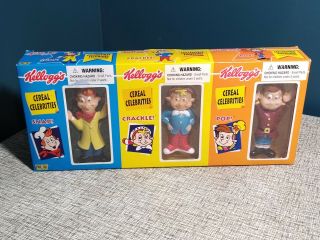 Kelloggs Cereal Celebrities Rice Krispies Snap Crackle Pop Figurines 1998 Toys