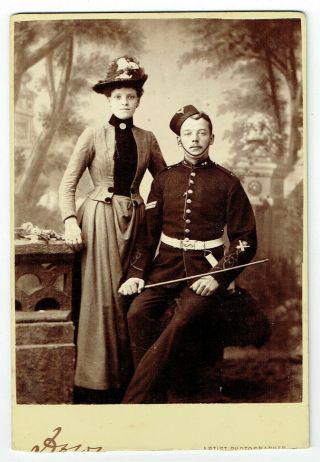 Victorian Cabinet Photo Military Soldier Uniform Woman Bournemouth Photographer