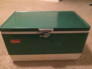 Vintage Coleman Snow Lite Cooler Model 5254 - 700.  Green Color With Box
