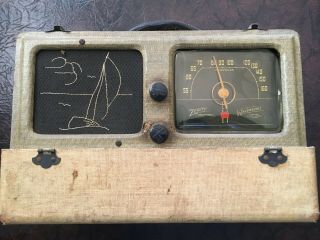 1941 Zenith 6g601d Clipper Am Portable Ac/battery Tube Radio For Restoration
