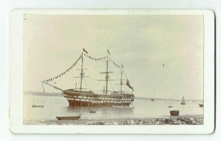 Victorian Cdv Photo Military Navy Early Warship Unstated Photographer