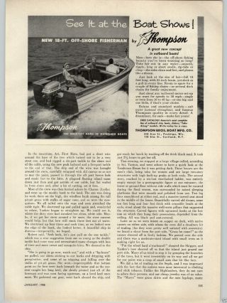 1955 Paper Ad Thompson Motor Boat 18 