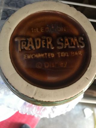 Disney Trader Sams Enchanted Tiki bar barrel mug 1st Edition Disneyland Hawaian 3