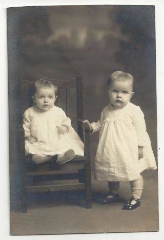 Old Rppc Of Two Siblings Mary & Leon Sensinig Of Reading,  Berks Co.  Pennsylvania
