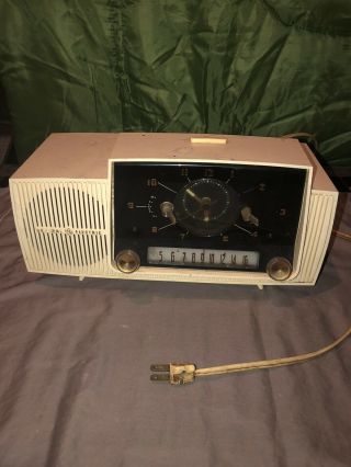 General Electric C - 415c Am Tube Clock Radio 1958