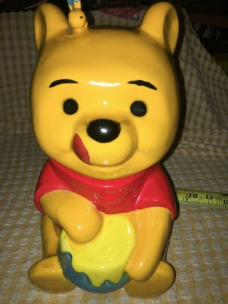 Vintage 1970’s Walt Disney Winnie The Pooh With Bee Honey Pot Cookie Jar 11 1/2 "