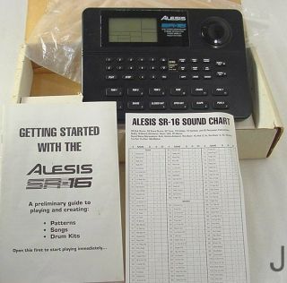 Vintage Alesis Sr - 16 Drum Machine With Books,  & Box No Power Supply Plug