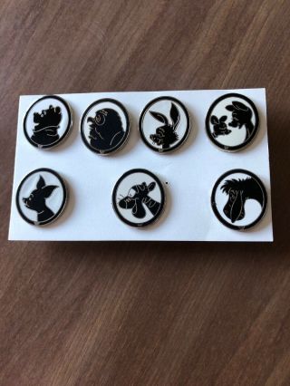 2009 Complete Set Of 7 Disney Trading Pins - Winnie The Pooh Silhouettes