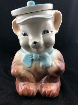 Vintage Cute American Bisque Cookie Jar Baby Bear