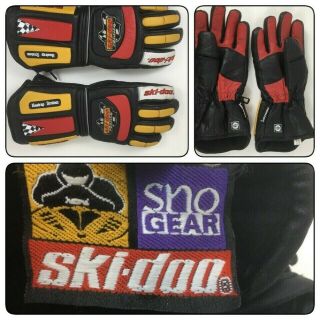 Ski Doo Gloves Rotax Sno Gear Snowmobile Vtg Unisex Size Medium Red Black Korea