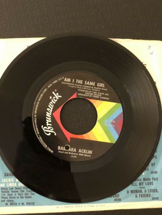 Northern Soul Barbara Acklin - Am I The Same Girl / Be By My Side Vg,
