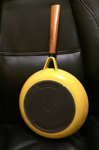 Vintage Colorcast Cast Iron No 10 Yellow Enamel Frying Pan Skillet Waterford