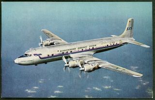 1950/60s Douglas Dc - 7 Scandinavian Airlines - Japan Old Postcard
