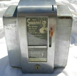 1950s Ask Swami Penny Coin Op Fortune Vending Machine