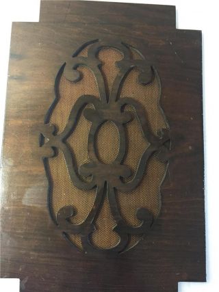 Antique Victrola Wooden Speaker Grill Phonograph Replacement Part Vintage Cloth
