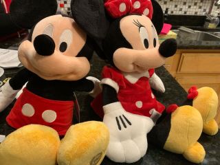 Disney Store Mickey And Minnie Mouse Plush Toy Doll Stuffed Animal Authentic 18 "