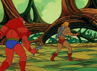 He - Man/she - Ra Masters Of The Universe Animation Art Beast Man And He - Man Cel
