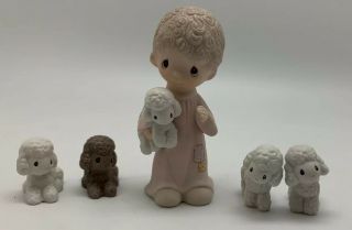 Precious Moments - Nativity - E2800 - Set Of 4 Sheep/lambs Shepherd