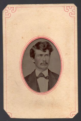 Tintype Photo Of Handsome Man Great Hair And Clothing By Johnston Bingdon Il