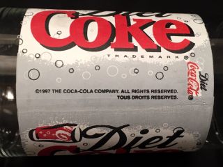 Set of 4 Coca Cola Diet Coke 1997 Clear Glass w Gray Logo 16oz Glasses EUC 3