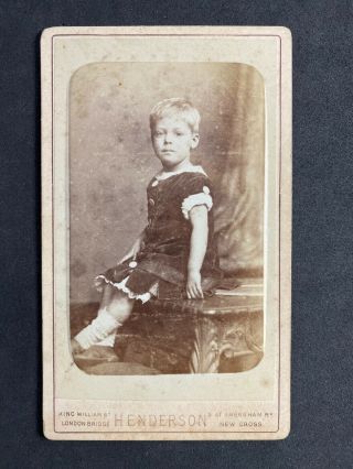 Victorian Carte De Visite Cdv: Child Boy In Dress: Henderson: London