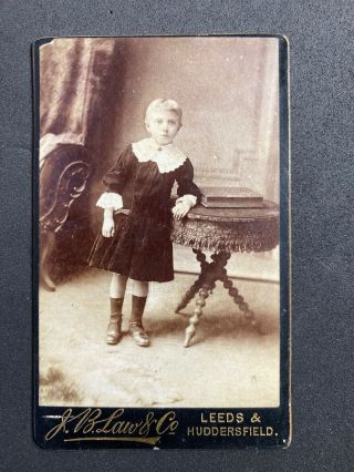 Victorian Carte De Visite Cdv: Child Boy In Dress: Law & Co: Leeds Huddersfield