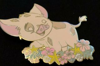 Disney Fantasy Pua Pig Moana Floral Cuddly Companion Pet Pin LE 50 2