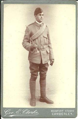Victorian Cavalry Officer,  Camberley (rp Sepia Cabinet Portrait) C1895