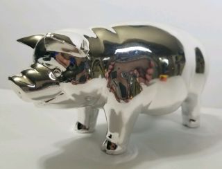 Reed & Barton Classic Silverplate Piggy Bank Tarnish protected made in Japan 2