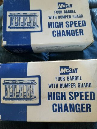 2 Vintage Mcgill High Speed Changers 4 Barrel Belt Clip Coin Dispensers