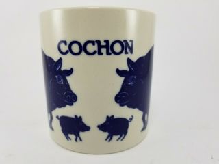 Vtg 1979 Taylor & Ng Cochon Pig Coffee Mug Blue Cup Japan
