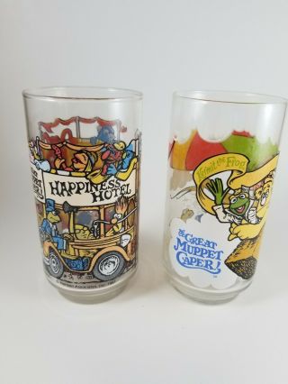 Set Of 2 Mcdonald’s Glasses For The Great Muppet Caper From 1981 16oz