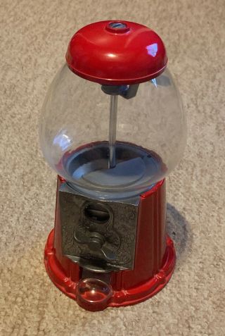 Vintage Red Cast Iron Carousel Bubble Gum Candy Machine 15 " Fine