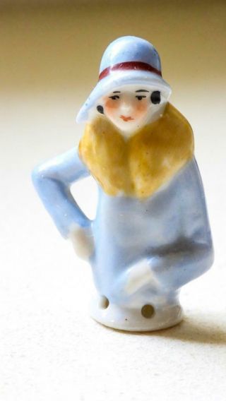 Half Doll - Vintage German Porcelain - Chic Flapper With Arm Away M/w 632 - 201
