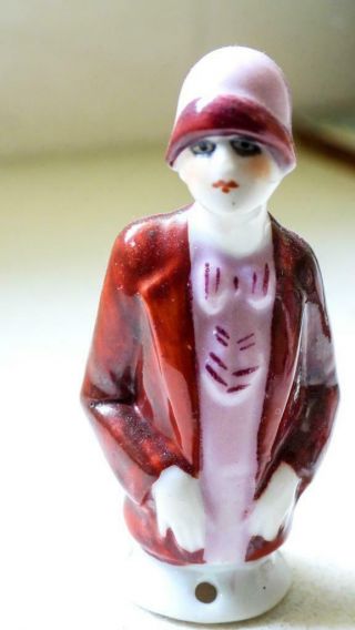 Half Doll - Vintage German Porcelain - A Chic Flapper M/w 631 - 201