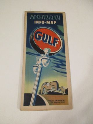 Vintage Gulf Pennsylvania Oil Gas Service Station Road Map 1930 Census