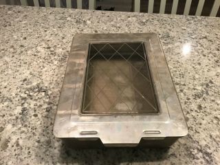 Vintage Mirro Aluminum Covered Cake Pan With Sliding See Thru Lid 13 X 9