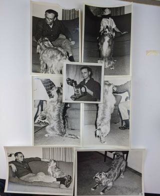 Vintage Photos Black And White - Just A Man And His Dog Vtg