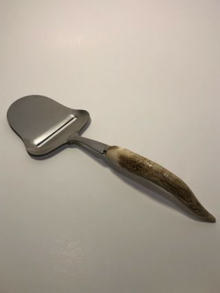 Mcm Cheese Plane Slicer Knife Horn Bone Handle Mid Century Modern