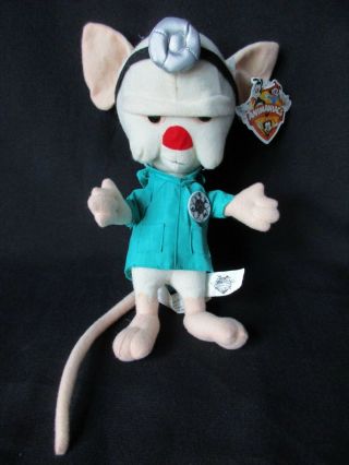 1997 Warner Bros Animaniacs Pinky And The Brain Acme Lab Coat Plush With Tag