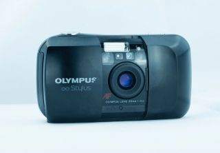 Vintage Olympus Infinity Stylus 35mm 1:3.  5 Point & Shoot Film Testedcamera Black