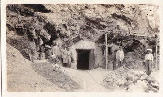 Silver Photograph 1920 Mexico Cave Gold Mining ?