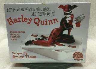 Harley Quinn Limited Edition Porcelain Statue Dc Direct Not Playing Full Deck