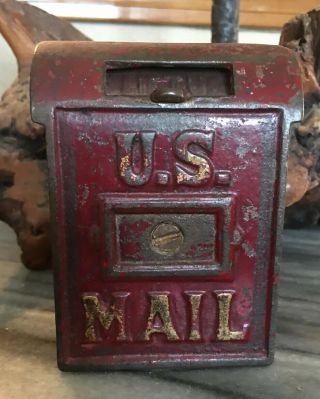 Cast Iron Us Mail Box Still Bank