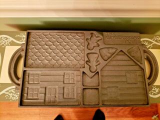 John Wright Co.  Cast Iron Gingerbread Mold Vintage 1985 Cast In Usa Double - Sided